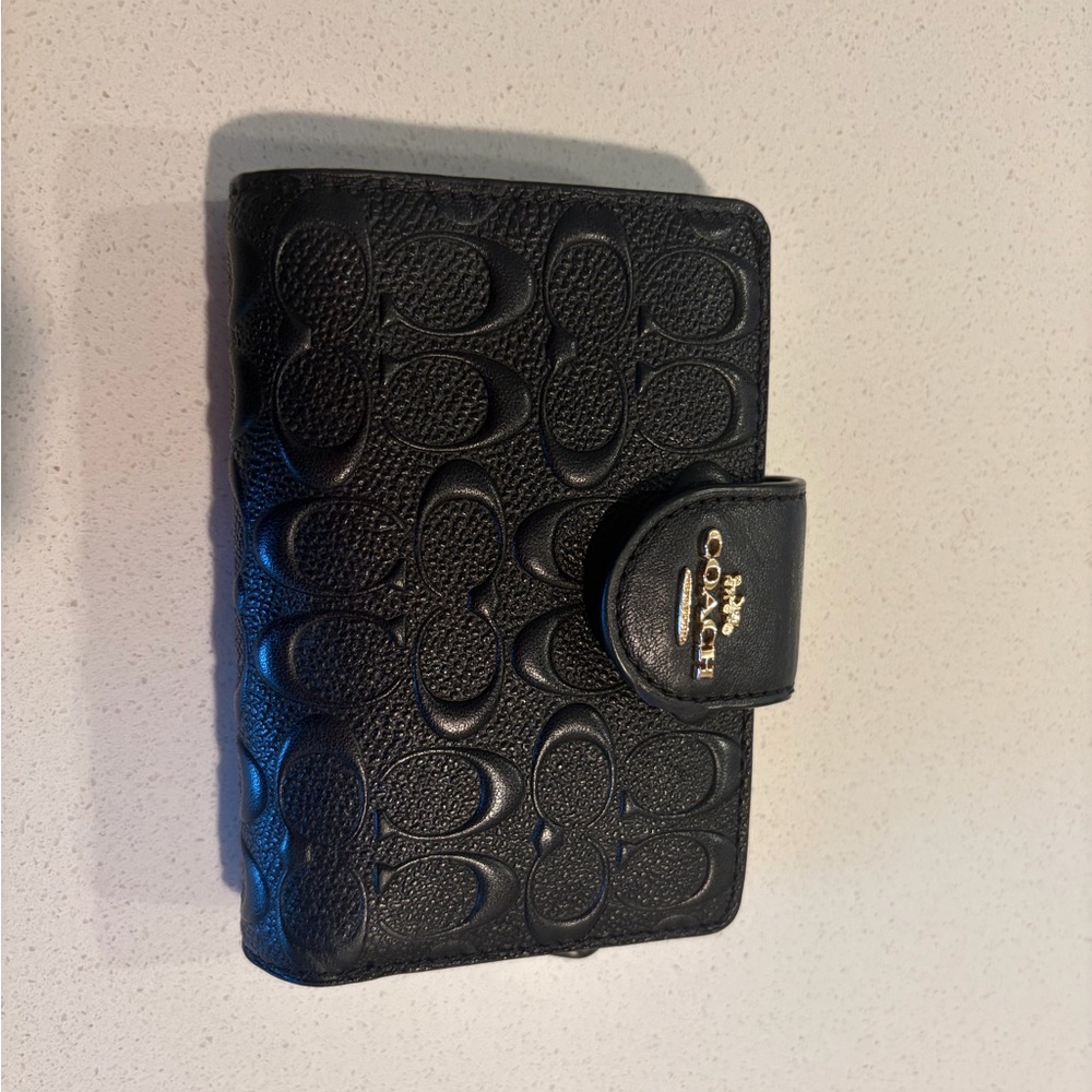 Coach Black Textured Leather Wallet